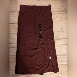 Banana Republic Ribbed Maxi Skirt in Deep Maroon